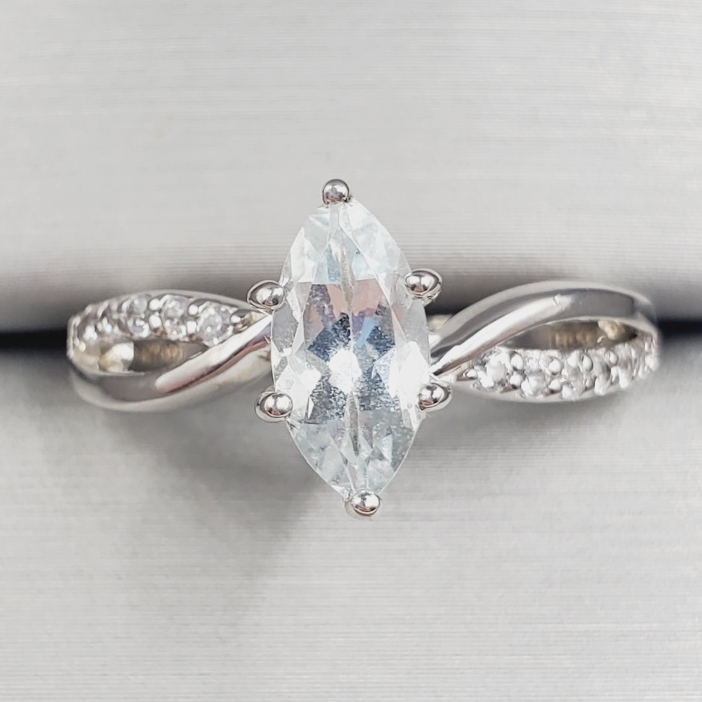 Marquise Cut Aquamarine Solitaire Ring